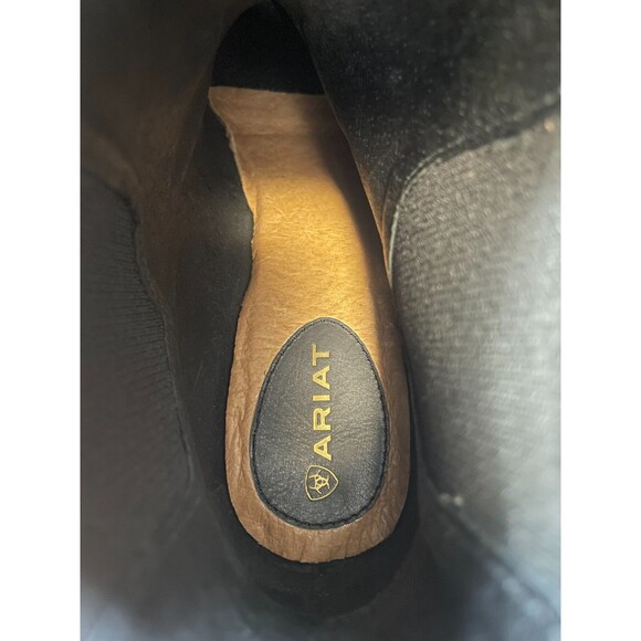 Ariat Womens Boot Black Leather 6 Cutout Western Cowgirl Block Heel Booties - Picture 7 of 11